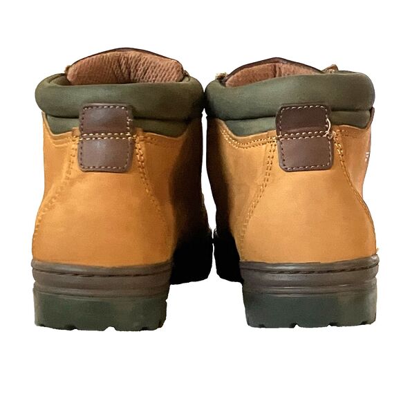 Timberland Boots Vtg Y2K Nubuck Hiking Mid Lace Lug Wheat 9 41 Women Gorp Preppy - Picture 10 of 16